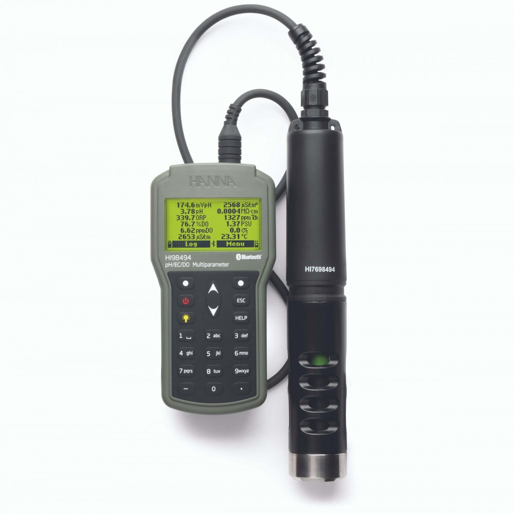 Multiparamétrico con Porta sondas Múltiple. Medida Simultánea de PH, CE Y OD - CABLE M: 4M  HI98194