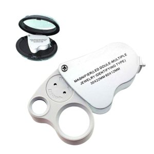 LUPA ENTOMOLOGICA 30X 22MM Y 60X 12MM CON LUZ LED